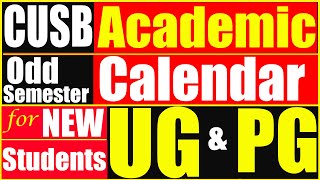 CUSB Academic Calendar UG amp PG New Students Odd Semester  CUETPG  CUET2024 [upl. by Vitek379]