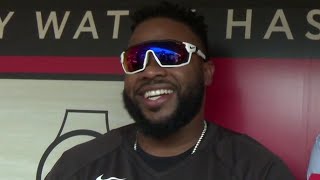 Johnny Cueto shares favorite memories of career with Reds in return to GABP Thats a long time [upl. by Odnomra793]