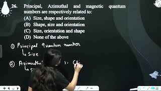 Principal Azimuthal and magnetic quantum numbers are respectively related to [upl. by Sirdi]