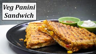 Veg Panini Sandwich Recipe  Quick Easy SnackBest Vegetarian Italian SandwichGrilled Veggie Panini [upl. by Ysdnyl497]