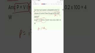 How much power is dissipated when 02 ampere of current flows through a 100ohm resistor [upl. by Yrocal]
