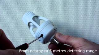 EcoSavers PIR Sensor Lamp Base Productvideo [upl. by Ateekram]