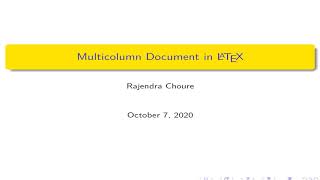 Two column and Multicolumn documents in Latex Latex Tutotrial [upl. by Zoarah]