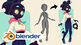 Bringing a Galaxy Girl to Life in Blender  Flare Full Process Explained [upl. by Oicnecserc]