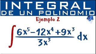 Integral de un polinomio  Ejemplo 2  polinomio entre monomio [upl. by Aihsakal433]