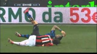 Zlatan knocks Materazzi  Inter  Milan 20101114 [upl. by Auqenaj247]