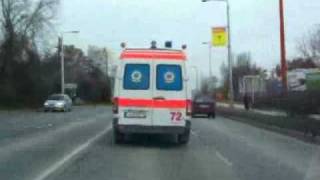 72es és a 303as Gyermek MOK vonulása Hungarian ambulance car in Budapest inside view [upl. by Lamarre]