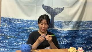 Instructions for knitting a yellow cotton dolphin part 4 [upl. by Vandyke]