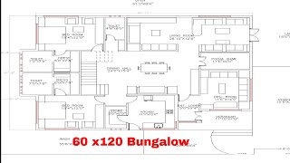 60 x 120 bungalow planning  60x120 ka naksha [upl. by Angel]