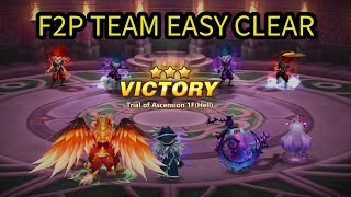 Beating Seara in ToA Hell Stage 1 with a F2P Team  Summoners war [upl. by Gabey]