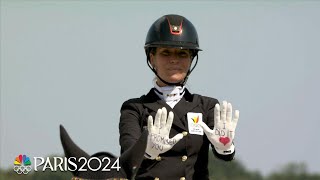 Belgiums Larissa Pauluis delivers solid routine on dressage Day 1  Paris Olympics  NBC Sports [upl. by Featherstone]