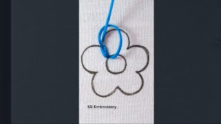 ❤️basic stitch  very easy blanket stitch flower embroidery tutorial❤️ shorts [upl. by Spalding]