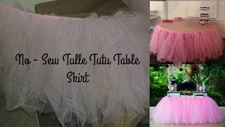 NoSew Tulle Tutu Table Skirt [upl. by Tur378]