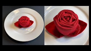 DIY How to Fold a Cloth Napkin Into a Rose Shape MadebyFate 545 [upl. by Ruberta]