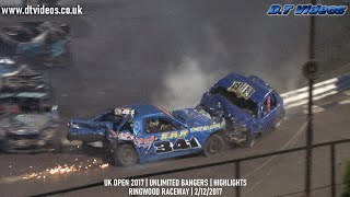 UK Open 2017  Unlimited Bangers  Ringwood Raceway  2 December 2017  Highlights [upl. by Viking439]