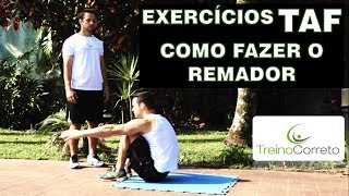 Exercícios do TAF Teste de Aptidão Física  Como fazer Remador  Treino Correto 24 [upl. by Rodie]