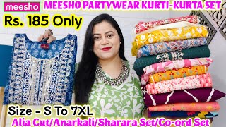 🥰Meesho Partywear KurtiKurta Dupatta Set Starting Rs185🥰AnarkaliAlia CutGown meesho meeshohaul [upl. by Dowdell389]