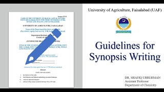 Guidelines for Synopsis Writing University of Agriculture Faisalabad UAF [upl. by Daniels229]