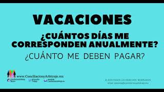 VACIONES y PRIMA VACACIONAL ¿Cuántos días me corresponden ¿Cuánto me deben pagar [upl. by Anette]