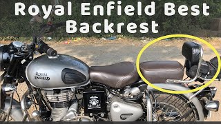 Best Backrest for Royal Enfield Classic 350cc Gunmetal Grey Modified Seat  Indian Travelogue [upl. by Qulllon]