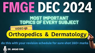 8 Orthopedics amp Dermatology  IMPORTANT Topics for FMGE Dec2024 exam fmge2024 neet medicaltest [upl. by Schwitzer]