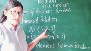 CLASS 12 th MATH NCERT CHAPTER 1 RELATION AND FUNCTION  TYPES OF RELATION [upl. by Aaberg]