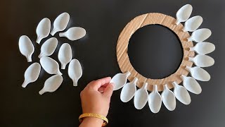 Beautiful Wall Hanging Craft Using Plastic Spoons  Paper Craft For Home Decoration  DIY Wall Decor [upl. by Jeannette]