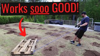 Step by Step Leveling with EASY tools and Reseeding entire lawn [upl. by Lleinad]