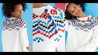 24 IcelandicStyle Pullover Vogue Knitting Holiday 2014 [upl. by Pyszka]