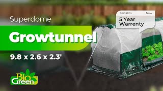 Polytunnel quotSuperDomequot  10 Feet  Stainless Steel loops  BioGreen USA Inc [upl. by Annabela]