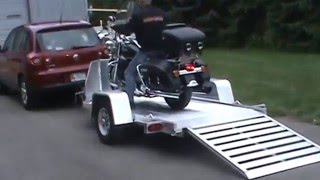 Aluma MC10 Motorcycle Trailer with Harley [upl. by Cirded456]