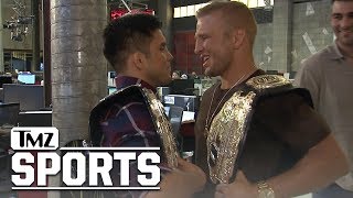 T J Dillashaw and Henry Cejudo Clash Trash Talk In TMZ Newsroom  TMZ Sports [upl. by Defant]