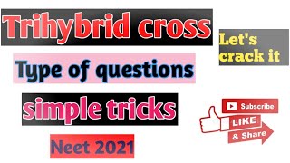 Trihybrid cross trick type of questionsneet 2021 [upl. by Blackwell882]