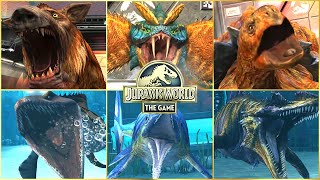 ALL CENOZOIC amp ALL AQUATIC SPECIAL ATTACK ANIMATION  Jurassic World The Game [upl. by Docile]