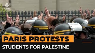 Students call on French government to help Palestine  AJshorts [upl. by Sanborne]