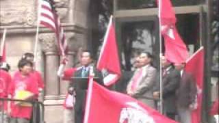 Lao Freedom Flag 2009  quotLowell City Hall quot Chanta LaoGN [upl. by Vachell]