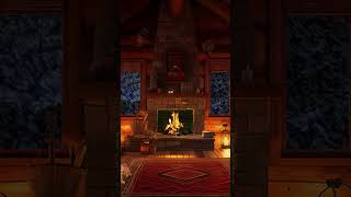 Cozy Winter Cabin with a Crackling Fireplace  Find Peace Amidst Winter Storm Sounds relax snowy [upl. by Mima]