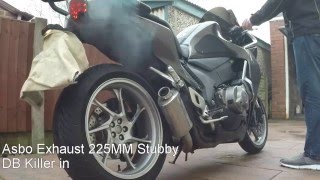 VFR 1200 aftermarket exhaust sounds with decat [upl. by Teerprah]