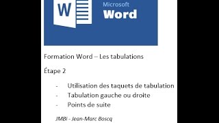 Tutoriel Word  Les taquets de tabulation [upl. by Eibrab]