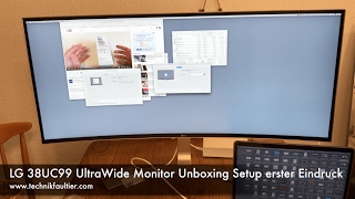 LG 38UC99 UltraWide Monitor Unboxing Setup erster Eindruck [upl. by Daria978]