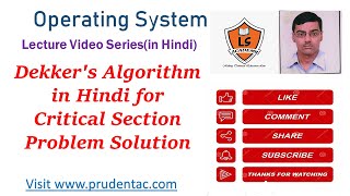 Dekkers Algorithm in Hindi for Critical Section Problem Solution [upl. by Htebasyle]