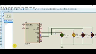 Clignoter plusieurs LEDs avec PIC 16F84A  simulation sur proteus 8 [upl. by Swartz295]