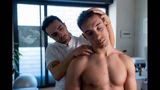 Osteopatich Treatment With Professional Boxer With quotPoppingquot Sound [upl. by Sidalg]