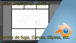 Krita Creando un cómic 5 Puntos de fuga Curvas Elipses etc [upl. by Mortie]