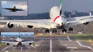 JAW DROPPING 😱 A380 Double GO AROUND amp 3 Attempts to land during 💨 STORM PIA 💨 [upl. by Phares]