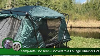 KampRite Tent Cot  Convert to a Lounge Chair or Cot [upl. by Aronas]