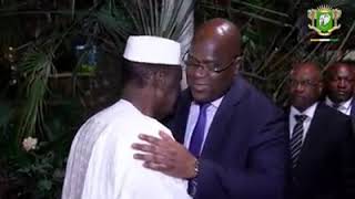 Felix Tshisekedi chez Alassane Ouattara Cotés divoire vibré e union africaine valide Fatshi [upl. by Oiramaj]