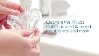 Cleaning The Philips Respironics OptiChamber Diamond Mouthpiece and Mask [upl. by Sinegra]