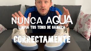 CÓMO LIMPIAR GAMUZA FÁCILCORRECTAMENTETUS TENIS COMO NUEVOS Limpiando Tenis de Gamuza [upl. by Lyell]