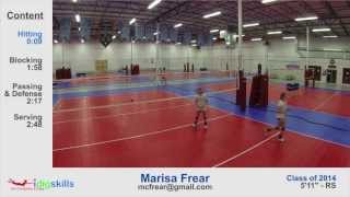 Marisa Frear  RS  Class of 2014  Volleyball Skills Video [upl. by Rakso]